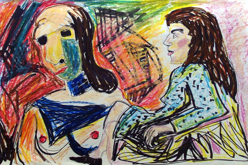 forrest_bay_area_figurative_revisited_joan_brown_3_ink_oil_pastel_2015